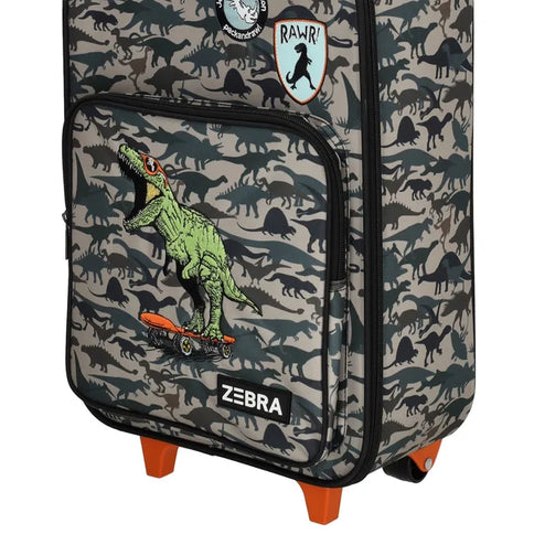 Zebra Avonturier Kinder Koffer Dino Green