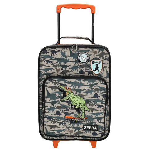 Zebra Avonturier Kinder Koffer Dino Green