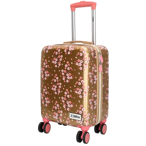 Zebra Avonturier Kinder Koffer Flowers Goud
