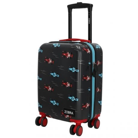 Zebra Avonturier Kinder Koffer Raceauto Zwart