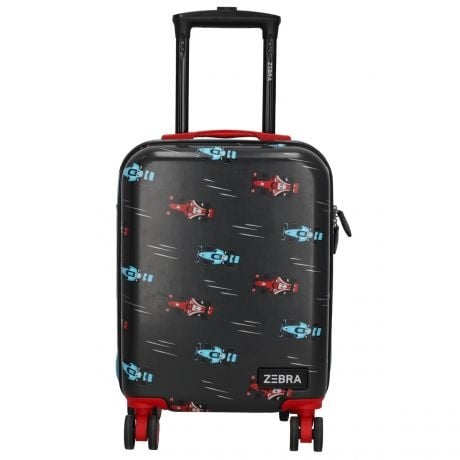 Zebra Avonturier Kinder Koffer Raceauto Zwart