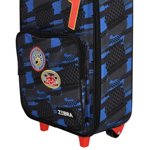 Zebra Avonturier Kinder Koffer Racecar Black