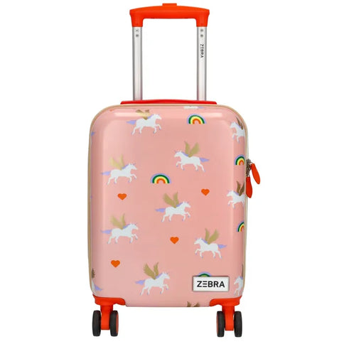 Zebra Avonturier Kinder Koffer Unicorn Roze