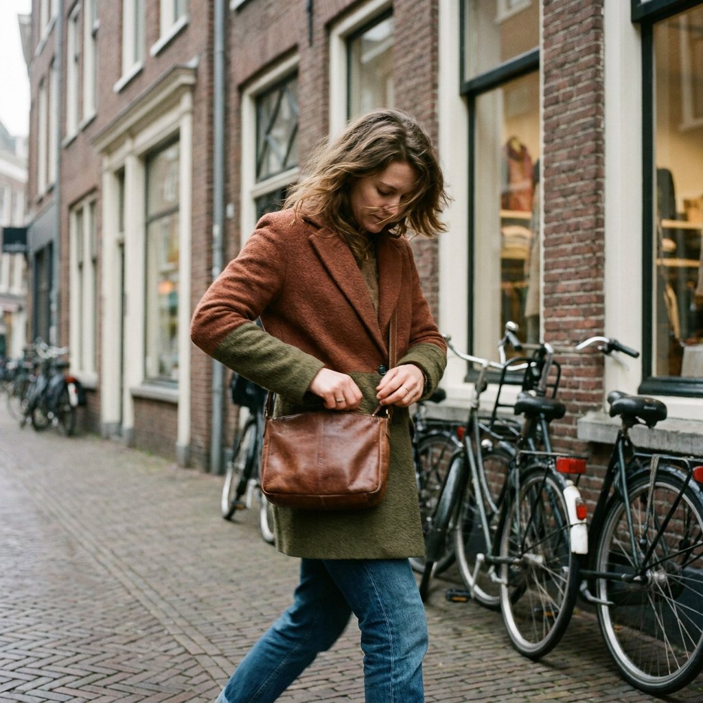 Lille kompakt crossbody-taske til dame i urban stil