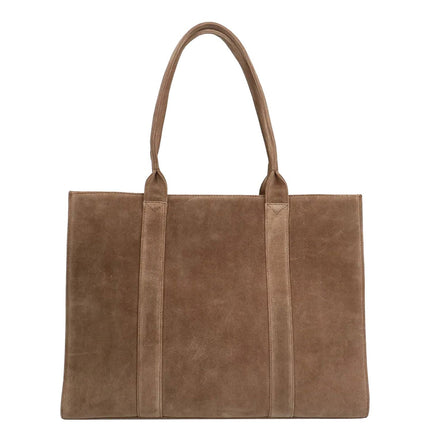 DSTRCT Laptoptas Suède Big Portland Road 15.6 Inch Taupe