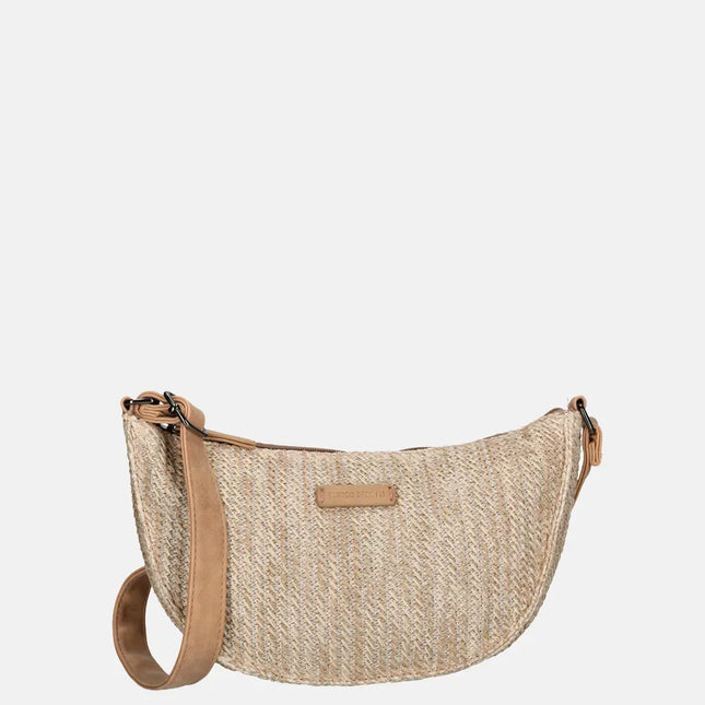 Enrico Benetti Raffia Banana Crossbody Tas
