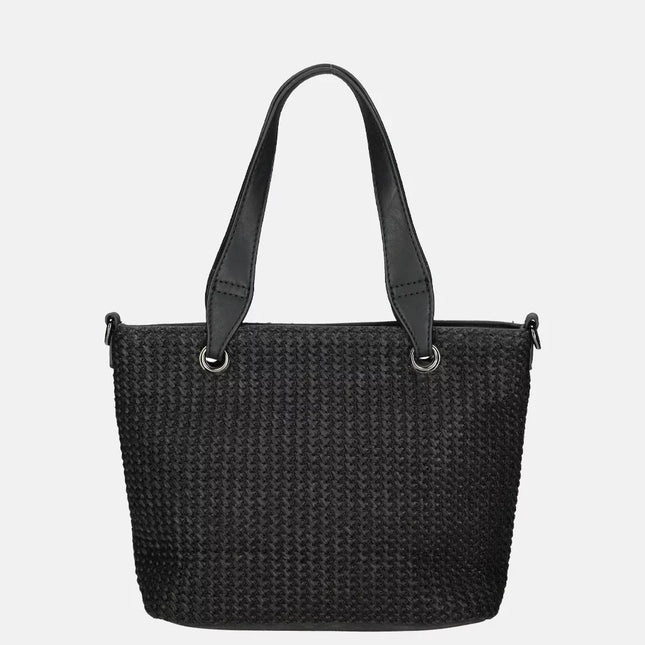 Enrico Benetti Raffia handtas S zwart