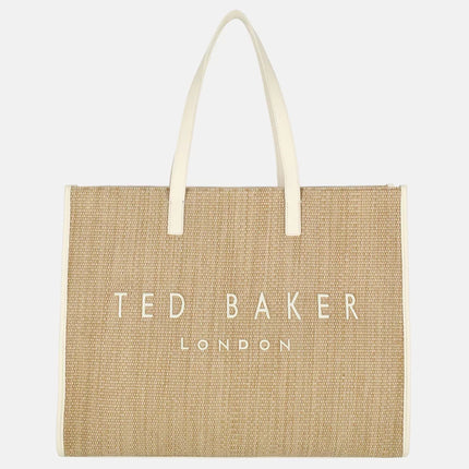 Ted Baker Pallmer Faux rafia Large Icon Bag Ivory