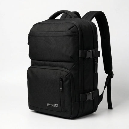 40x30x15 Rugzak – Uitbreidbaar tot 40x30x20 – Handbagage voor KLM, Transavia & Meer – Laptop Rugzak 15,6 Inch – ByMetz® – Zwart