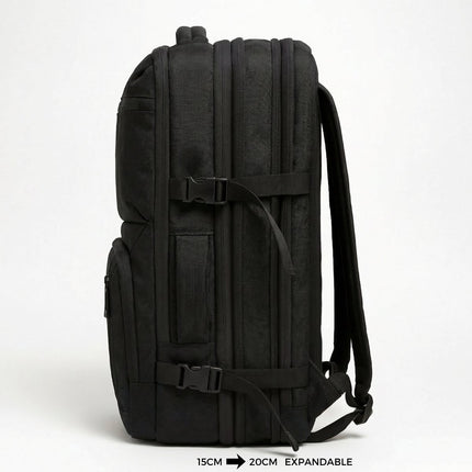 40x30x15 Rugzak – Uitbreidbaar tot 40x30x20 – Handbagage voor KLM, Transavia & Meer – Laptop Rugzak 15,6 Inch – ByMetz® – Zwart