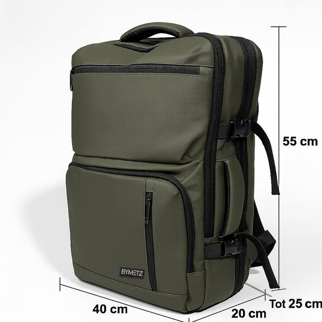 ByMetz Rugzak 55x40x20 Ryanair - Transavia - Expandable naar 55x40x25