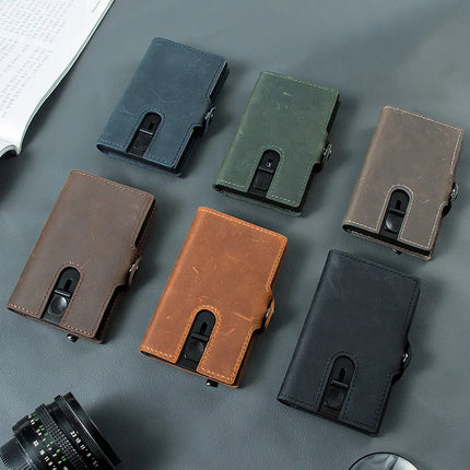 ByMetz® RFID Anti Skim Pasjeshouder - Echt Leer - 7 Pasjes + Briefgeld + Munten Vakje