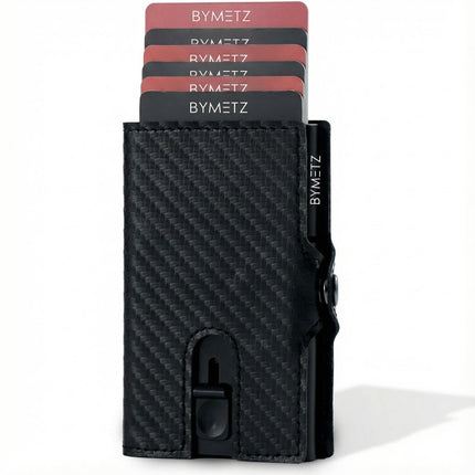 ByMetz® RFID Anti Skim Pasjeshouder - Echt Leer - 7 Pasjes + Briefgeld + Munten Vakje