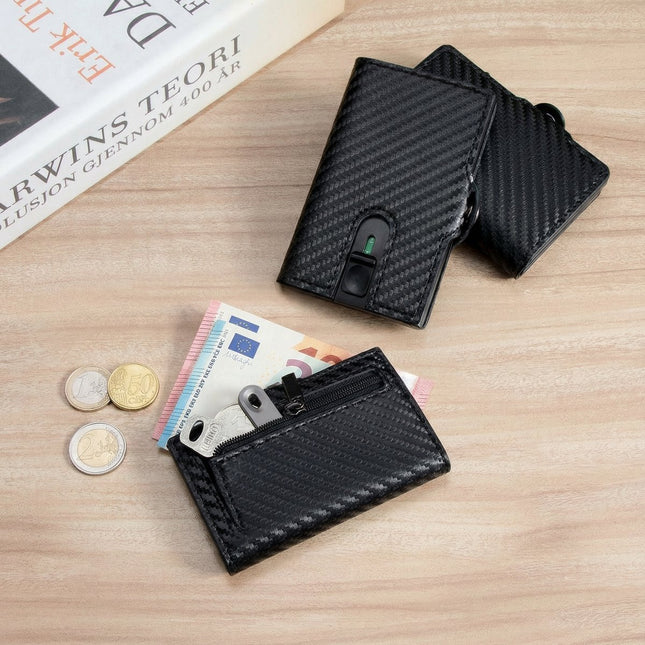 ByMetz® RFID Anti Skim Pasjeshouder - Echt Leer - 7 Pasjes + Briefgeld + Munten Vakje