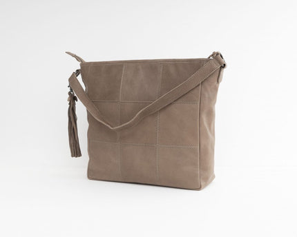 Bag2Bag Groot Lederen Shopper Dames Sarnia Taupe