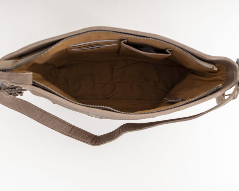 Bag2Bag Groot Lederen Shopper Dames Sarnia Taupe