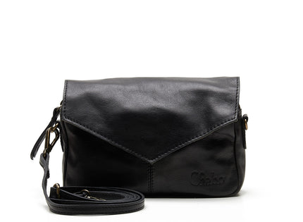 Chabo Bags Rio Romy Plain Leren Schoudertas Black