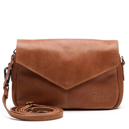 Chabo Bags Rio Romy Plain Leren Schoudertas Camel
