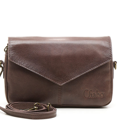 Chabo Bags Rio Romy Plain Leren Schoudertas Chocolate