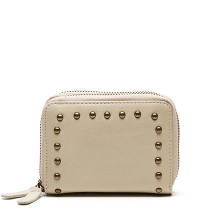 Chabo Bags Verona Carteira em Couro com Tachas Creme