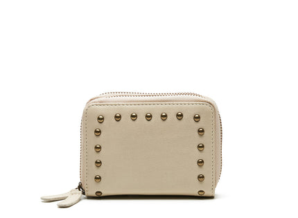 Chabo Bags Verona Leren Portemonnee Met Studs Creme
