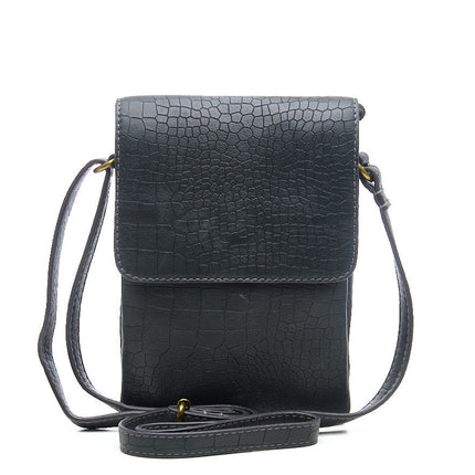 Chabo Bags Croco Mover Leren Crossbodytas Grey