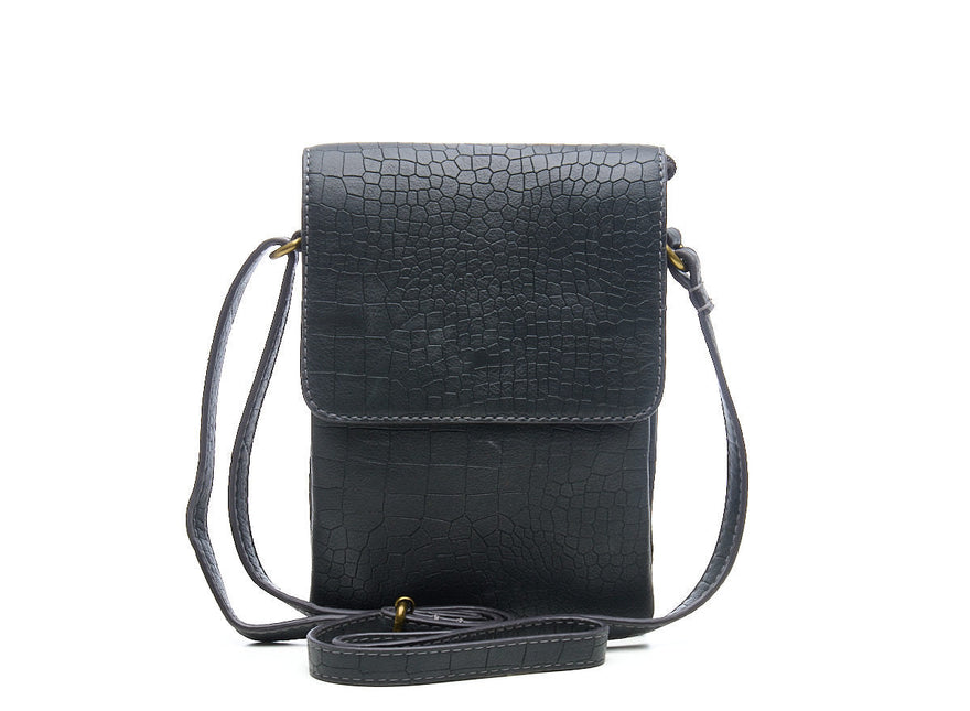 Chabo Bags Croco Mover Mala a tiracolo em couro Cinzento