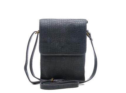 Chabo Bags Croco Mover Leren Crossbodytas Grey
