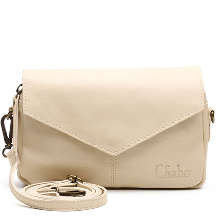 Chabo Bags Rio Romy Plain Leren Schoudertas Off-White