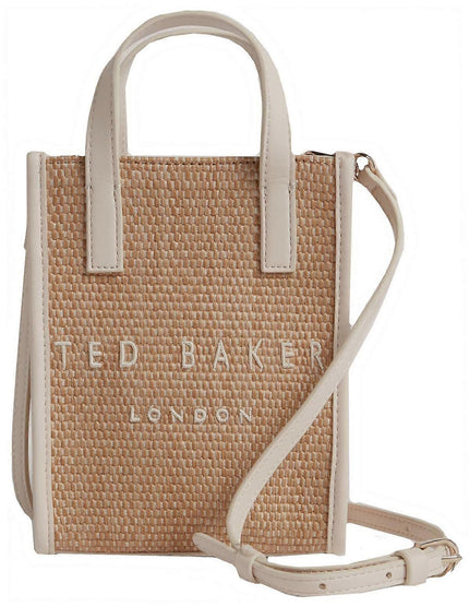 Ted Baker Paulii Faux raffia Mini Icon Bag Ivory