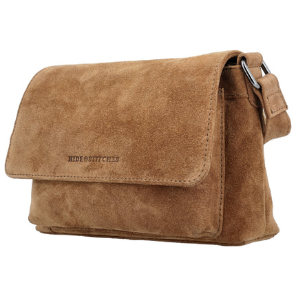Hide & Stitches Suede Overslag Schoudertas