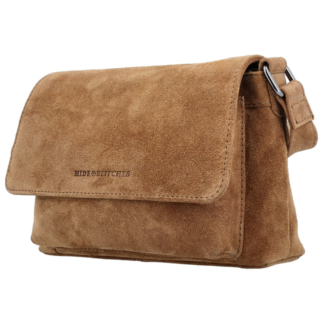 Hide & Stitches Suede Overslag Schoudertas