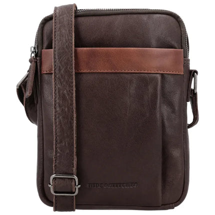 Hide & Stitches Donau Schoudertas Medium Donkerbruin 097