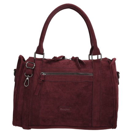Beagles Ako Handtasche mit Reißverschlussfächern Bordeaux