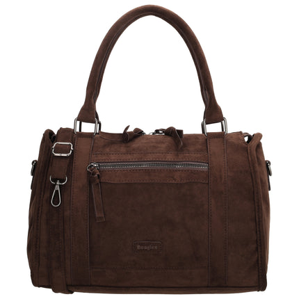 Beagles Ako Handtasche mit Reißverschlussfächern Dunkelbraun
