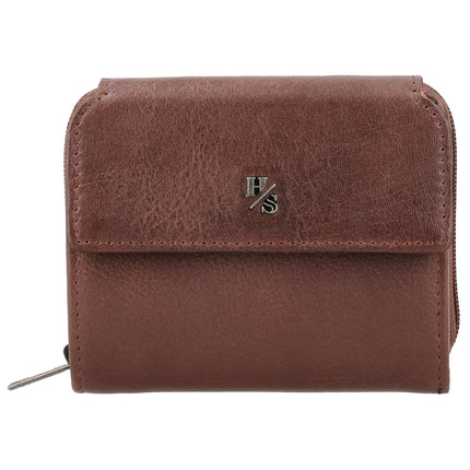 Hide & Stitches 93 Range Carteira em Pele com Fecho de Correr e Aba 26343 Castanho