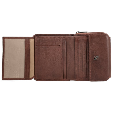 Hide & Stitches 93 Range Carteira em Pele com Fecho de Correr e Aba 26343