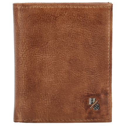 Hide & Stitches 93 Range Hochformat-Lederbörse 26346 Donker Cognac