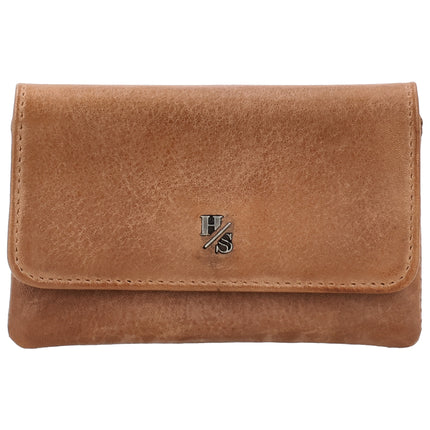 Hide & Stitches 93 Range Porta-chaves em couro com aba 26348 Donker conhaque