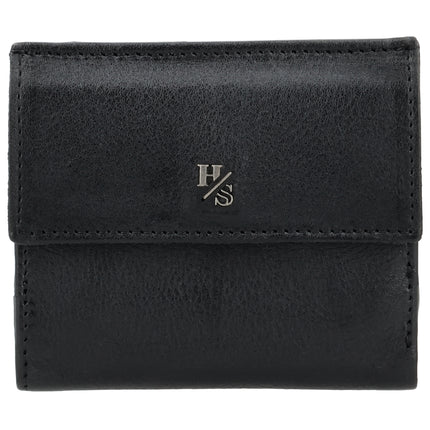 Hide & Stitches 93 Range Compacte Leren Portemonnee 27156 Zwart