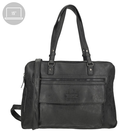 Enrico Benetti Nouméa Schoudertas - Laptop 15 inch 001 Zwart