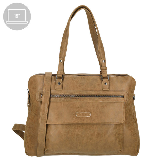 Enrico Benetti Nouméa skuldertaske, laptop 15 tommer 010 Camel