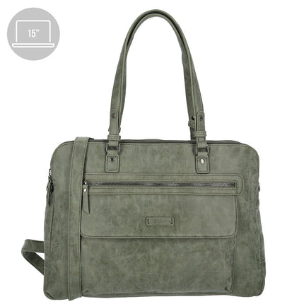 Enrico Benetti Nouméa Schoudertas - Laptop 15 inch 029 Olijf