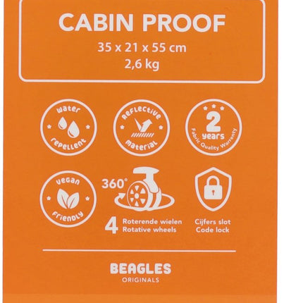 Beagles Originals Waterproof Trolley Koffer Handbagage 55 x 40 x 21 Cm