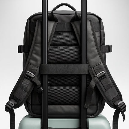 40x30x15 Rugzak – Uitbreidbaar tot 40x30x20 – Handbagage voor KLM, Transavia & Meer – Laptop Rugzak 15,6 Inch – ByMetz® – Zwart