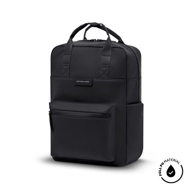 Kapten & Son Zaino Bergen Pro Sleek Full PU 15 pollici tutto nero