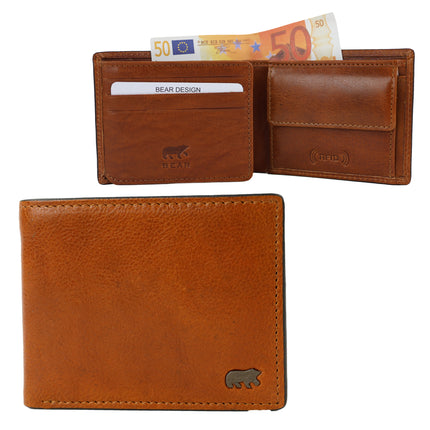 Carteira Billfold Bear Design Stefano BS23047 Conhaque