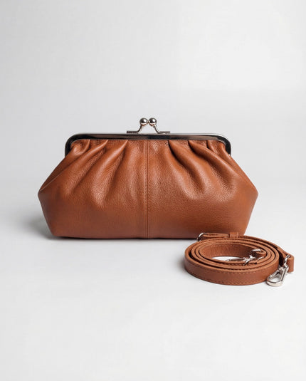 Bag2Bag Bulzi Knip Hand- Schoudertas Cognac