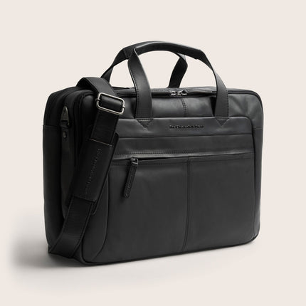 The Chesterfield Brand Ryan læderlaptoptaske 17 tommer Sort
