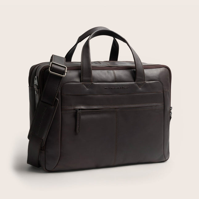 The Chesterfield Brand Ryan læderlaptoptaske 17 tommer Brun